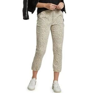 New Paige Mayslie Jogger Ankle Zip High Rise Pants in Nocturnal Leopard size 29